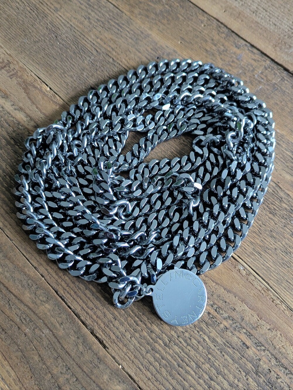 Stella McCartney Gun Metal Chain & Logo Charm